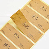 Kraft Paper Rectangular Self-Adhesive Packaging Stickers Customized Logo for Small Businesses - Plain Brown Labels