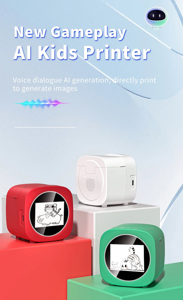 AI printer voice control AI generates images for instant printing of high-definition photos Thermal printer convenient printer