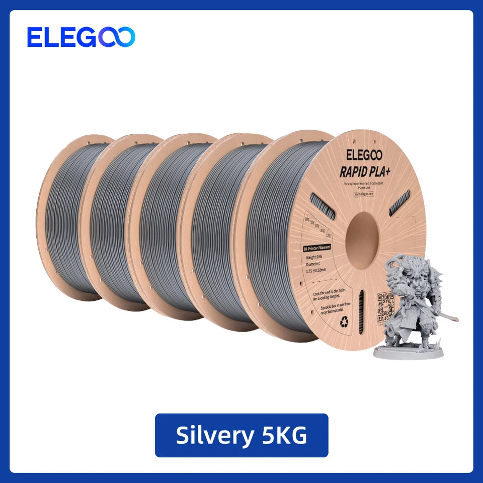 ELEGOO RAPID PLA+ Filament 1.75mm, 3D Printer Filament, Support 30-600mm/s Printing Speed, Compatible with Most FDM 3D Printers