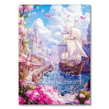 Sea Sailboat 5D Diamond Painting Kit Seaside Scenery New Arrivals Mosaic Cross Stitch DIY Home Decor Gift for Adult Beginners