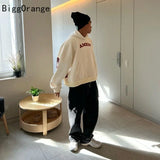Letter Print Casual Hoodie American Fashion Man and Woman Same Spring and Autumn Hip Hop Couple Pullover Sweatshirt