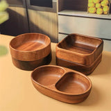 Japanese-Style Creative Wooden Fruit Tray Afternoon Tea Snack Plate Home Wooden Bowl Premium Snack & Nut Tray Wooden Tableware