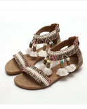 Summer New Women's Sandals Rome Bohemian Flow Su Flat Heel Soft Bottom Comfortable Anti slip Outerwear Tourist Vacation