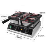 1800W Electric 3-Piece Waffle Machine – Cute Cartoon Shape, Open Mouth, Taiyaki & Ice Cream Maker