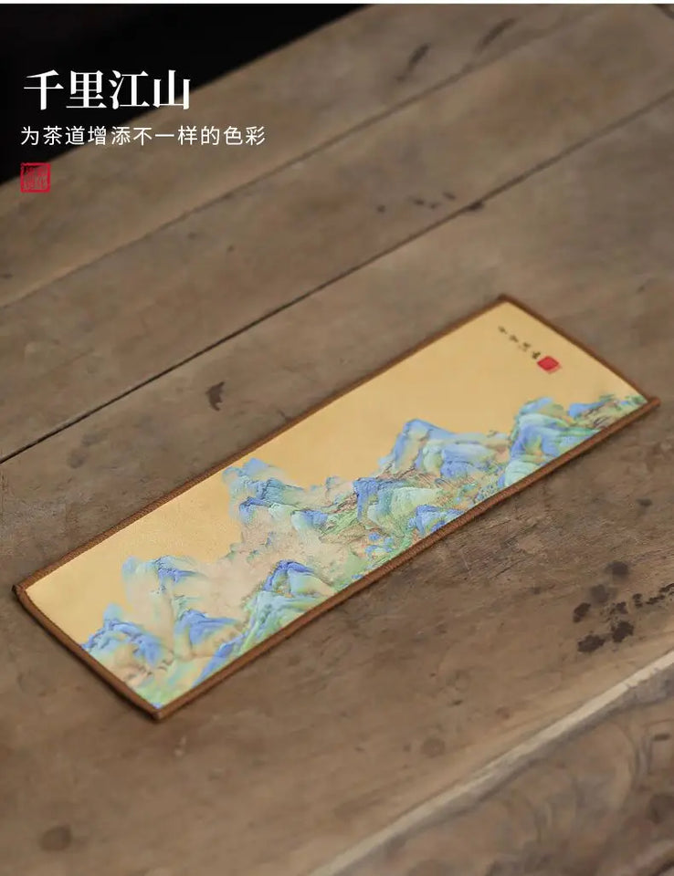 Double-sided tea towel, thickened tea cloth, absorbent towel, tea set, coffee table, tea tray, tea tablecloth, matcha table tea