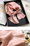 Fashion Design 100% Real Silk Skinny Scarves Handle Bag Ribbons Foulard Tie Hair Band Neckerchief Print Headbands For Women