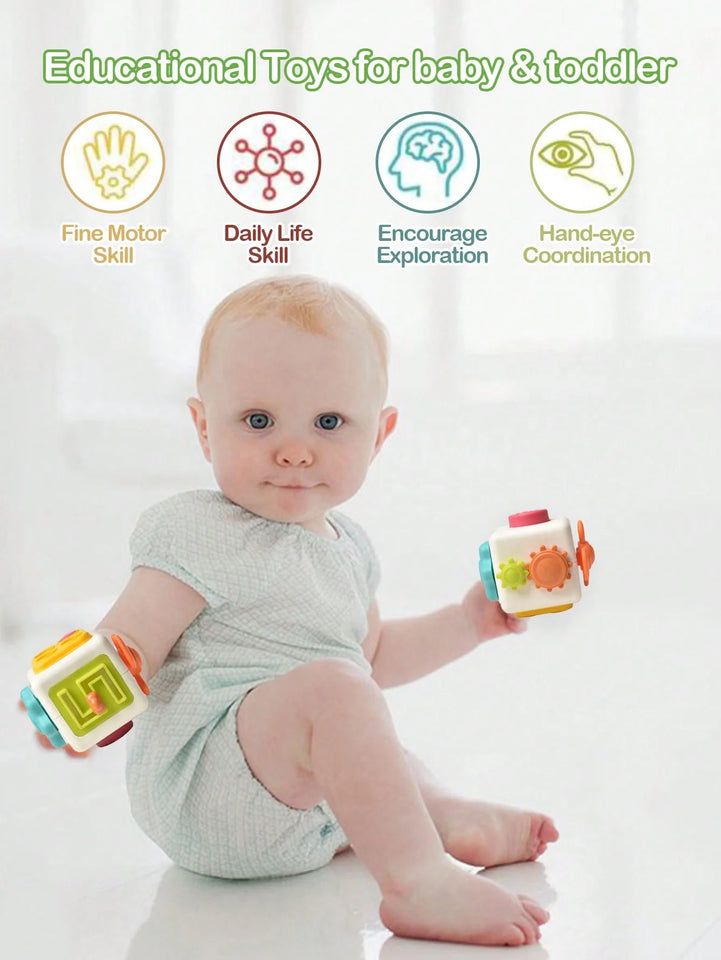 6 in 1 Montessori Educational Toys Sensory Busy Board Baby Practice Skills Cube Fidget Educational Toys for Girl Boy gift