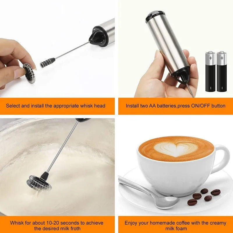 Electric Milk Frother Handheld Mini Foamer Coffee Maker Egg Beater for Chocolate Cappuccino Stirrer Portable Blender Whisk Tools