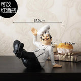 Restaurant Resin Decor - Chef Figurine & Bar Ornaments for Cafe, Commercial Kitchen Decorations Durable Resin Craft