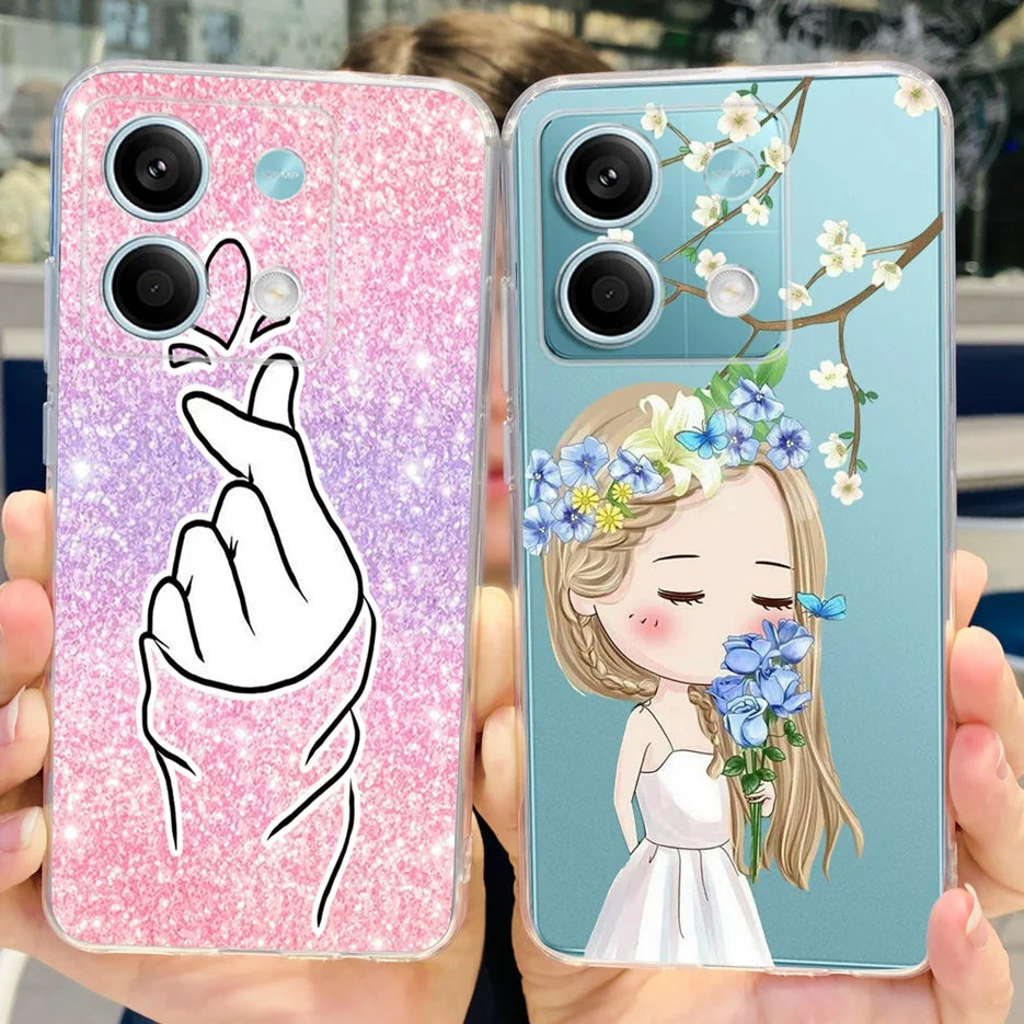 For Xiaomi Redmi Note 13 4G Case Cute Cat Butterfly Cover Soft Silicone Phone Case For Redmi Note 13 Pro Plus Note13 Full Bumper