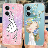For Xiaomi Redmi Note 13 4G Case Cute Cat Butterfly Cover Soft Silicone Phone Case For Redmi Note 13 Pro Plus Note13 Full Bumper