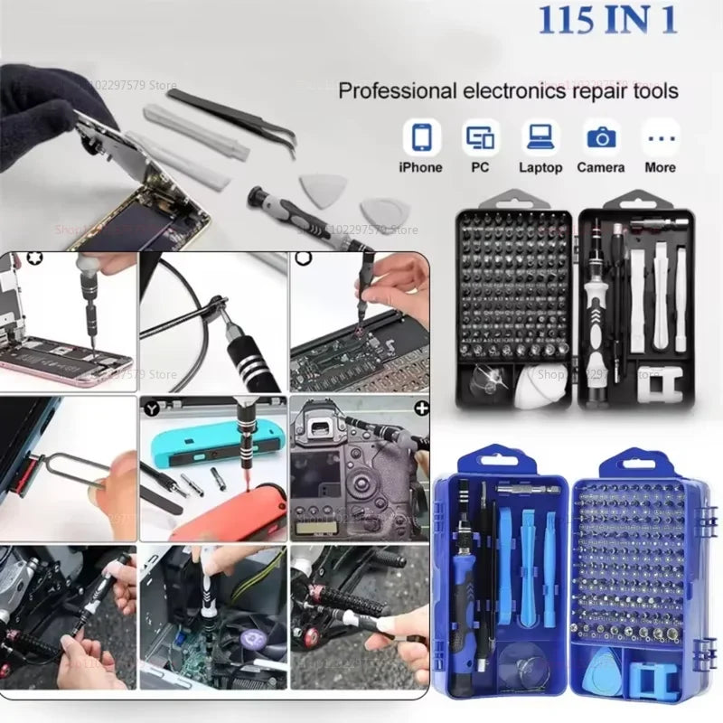115-in-1 Precision Screwdriver Set for Electronics Repair DIY Tools Kit for Phone Laptop PC Watches Glasses and Eyewear