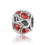 Red Series 925 Sterling Silver Koi Firecracker Dragon Heart Mushroom Coffee Machine Charm Fit DIY Bracelet Necklace Niche Gifts
