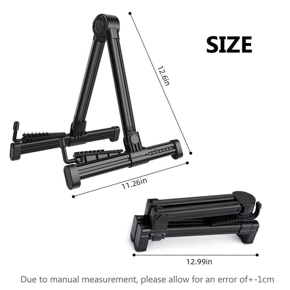 Miwayer Adjustable Universal Guitar Stand - Foldable ABS/Silicone Holder for Acoustic/Electric Guitar, Ukulele, Violin & Banjo