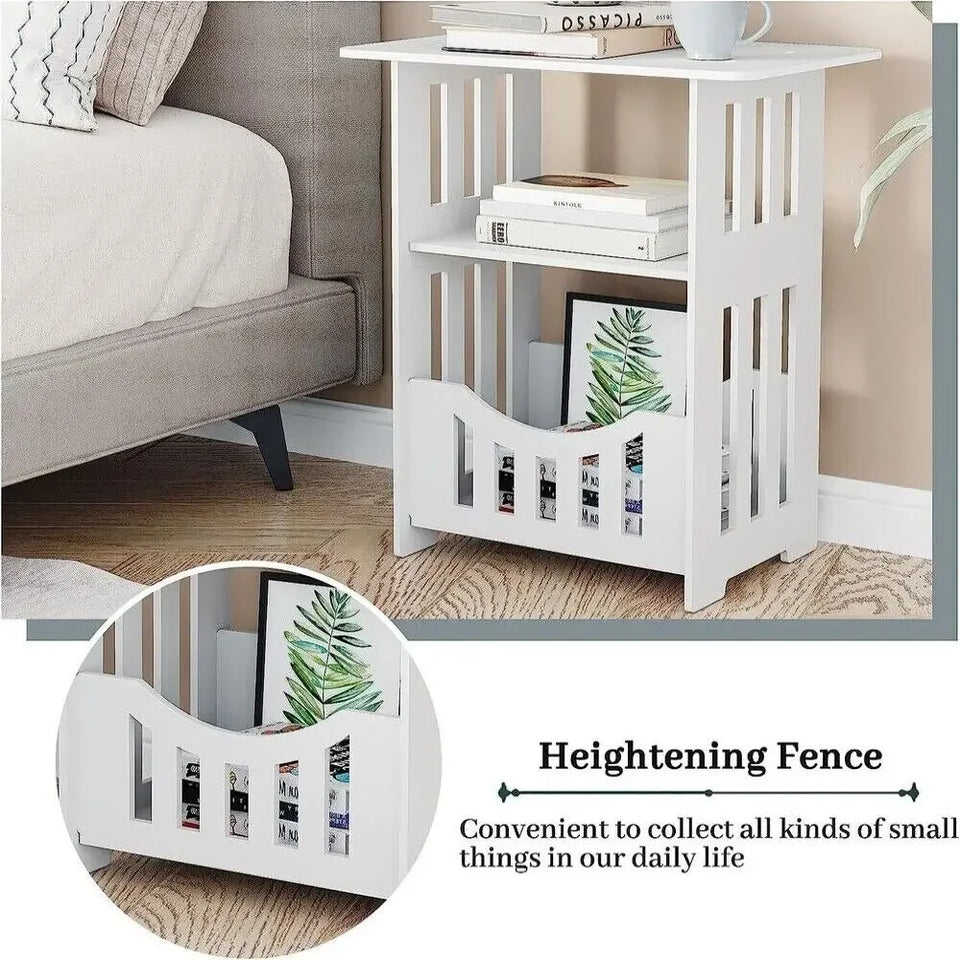 Small Bedside Table Sofa Side Table Living Room Cabinet Side End Coffee Tea Table Nightstand Storage Shelf Bedroom Furniture