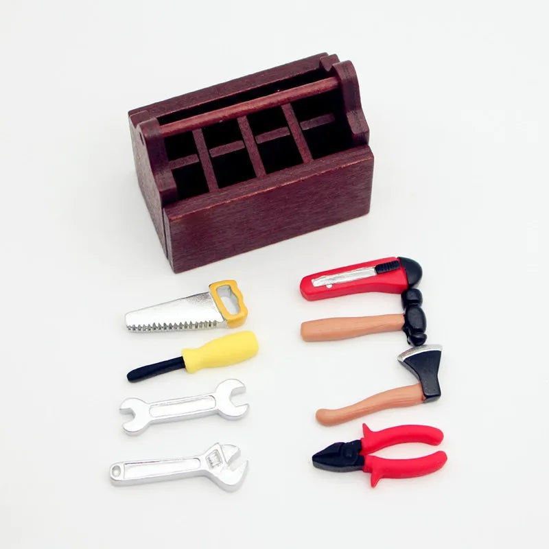 Dollhouse Mini Wooden Coffee Toolbox Miniature Food Play Scene Model Photography Decoration Small Ornaments