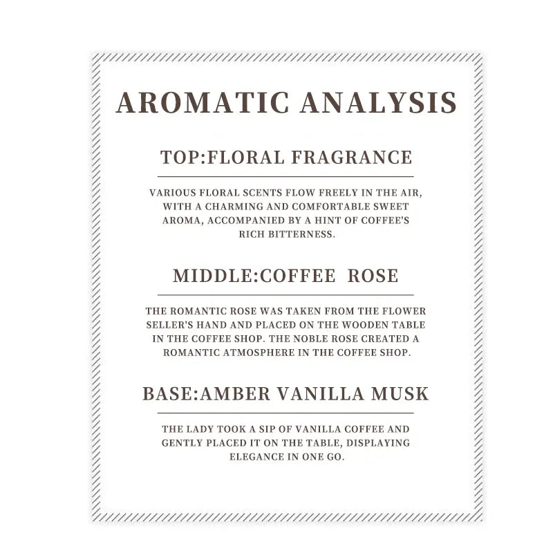 Black Coffee Musk Vanilla Perfume Spray,Amber Rose Floral Gourmand Fragrance Women Scent,Warm Fresh Eau De Parfum,Long Lasting