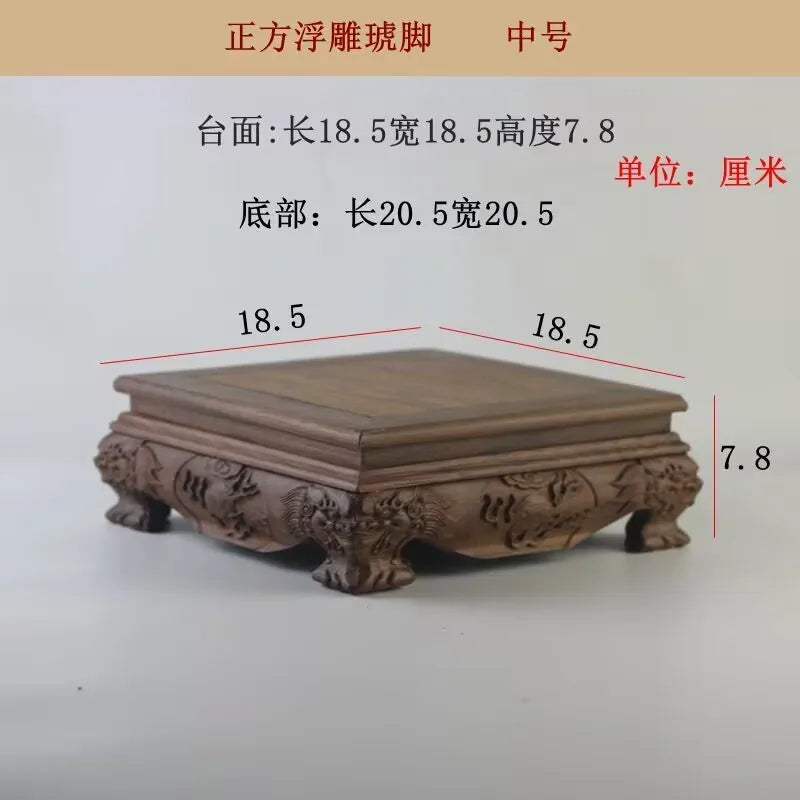 Premium Wooden Pedestal Display Shelf - Ideal for Bonsai Plants, Mini Flower Pots, Coffee/Tea Sets & Figurines | Standing Base
