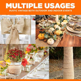 Natural Burlap Table Runner Farmhouse Jute Fabric Kitchen Coffee Tablecloths for Wedding Aisle Carpet Garden Outdoor Decorations