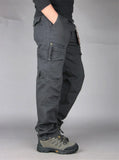 Camping Hiking Pants Men Cargo   Cotton Overalls Straight  Trousers Multi-Pocket Baggy  Slacks Pants