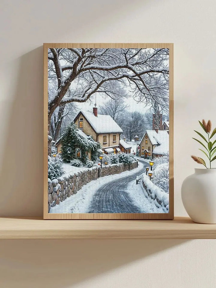 1pc 40X40CM/15.74inch Coffee shop cross stitch Kit DIY kit 11CT/14CT Eco-cotton Thread Hanging Painting Wall decoration
