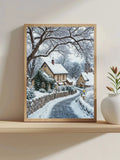 1pc 40X40CM/15.74inch Coffee shop cross stitch Kit DIY kit 11CT/14CT Eco-cotton Thread Hanging Painting Wall decoration