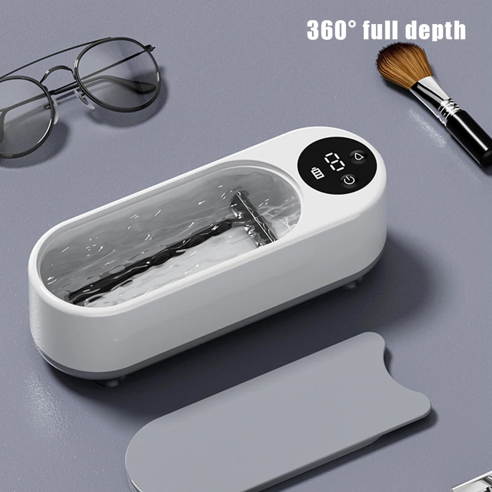 Ultrasonic Jewelry Cleaner Machine Multifunctional Glasses Cleaner Portable Cleaning Machine USB Rechargeable for Ring Necklaces