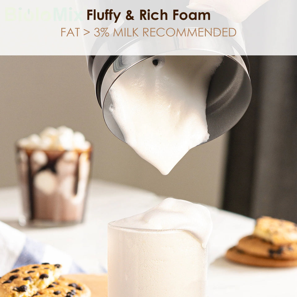 BioloMix 5-in-1 Milk Frother with LED Touch Screen – Hot & Cold Foam Maker for Lattes, Coffee & More