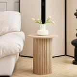 Set of 2 Nordic Style Wooden Round Coffee Table Set, Wooden Nesting Coffee Table, for Living Room/Bedroom Furniture
