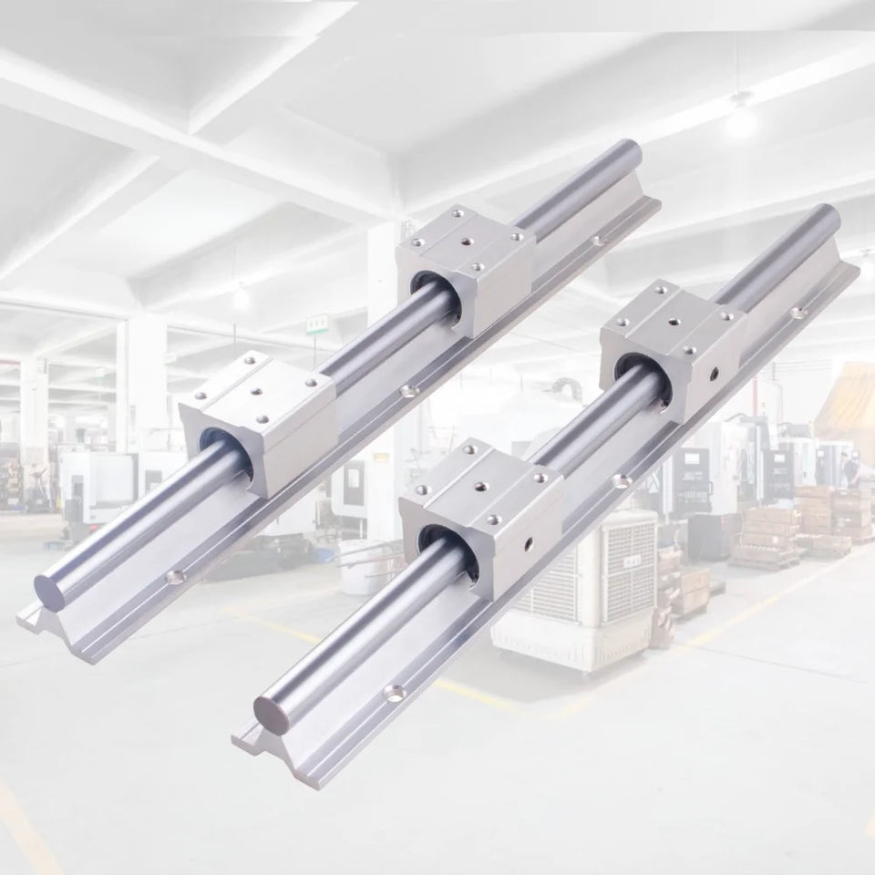 2PCS Linear Guide Rails SBR12 SBR16 SBR20 SBR25 200-2200mm+4PCS UU  Bearing Blocks  for DIY Mills CNC Part - Ship from USA