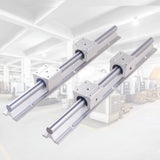 2PCS Linear Guide Rails SBR12 SBR16 SBR20 SBR25 200-2200mm+4PCS UU  Bearing Blocks  for DIY Mills CNC Part - Ship from USA
