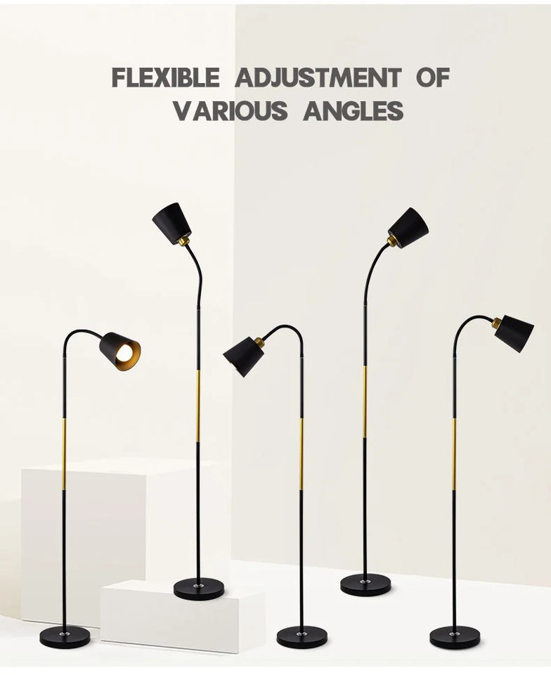 Floor Lamp Simple Floor Lamp Floor Light Wrought Iron LED Standing Lamp Adjustable Lamp Head Standing Reading Light for Living R