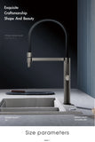 AITANA gun gray luxury brass kitchen faucet single handle cold and hot dual control modern design simple black sink faucet