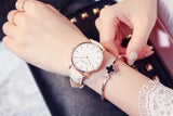 1 Set Women Leather Watches Minimalist Style 6.9mm Ultra Thin Dial Black Gift Box Adjuster Spare Strap Women's Dress Wristwatch