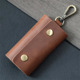 100 % Genuine leather   Multi-function Key Bag High Quality Crazy Horse leather Key Pouch Unisex Leather Business Gift