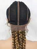 KIMA New Arrival 26 Inches Braided Wigs Synthetic Lace Front Hair Wig With Baby Hair for Black Women