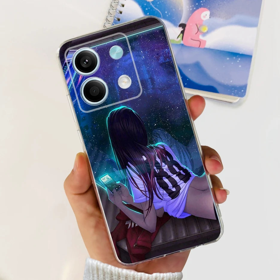 For Xiaomi Redmi Note 13 4G Case Cute Cat Butterfly Cover Soft Silicone Phone Case For Redmi Note 13 Pro Plus Note13 Full Bumper