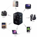 Universal Travel Adapter EU UK US AU AC Power Charger Adapter Global Conversion Plug Dual USB PD Port Travel Conversion Socket