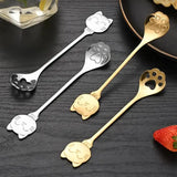 Creative Cat Claw Spoon Ice Cream Cake Dessert Teaspoon Scoops Tableware Kitchen Accessories Stainless Steel Coffee Mixing Spoon