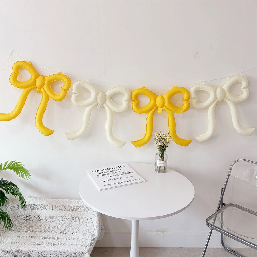 4PCS 22 inch love bow balloon set decoration theme party birthday party scene layout coffee dessert shop decoration