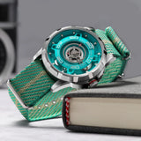 BERNY Automatic Men's Skeleton Watch 5ATM Luminous Sapphire Exhibition 3D Dial 316L Steel MIYOTA 82S0 Mechanical Watches for Men