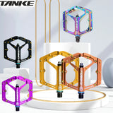 TANKE MTB Pedals Lightweight Aluminum Alloy Non-slip Bicycle Pedal (10 Non-Slip Pins/Side)with Grease&Bearing Bike pedal TP-50