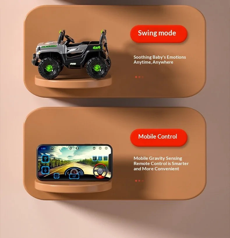 12V 7AH Big Battery Electric Car for Kids - Four-Wheel Remote Control 4WD Off-Road Ride-On Vehicle Quality Children's Transport