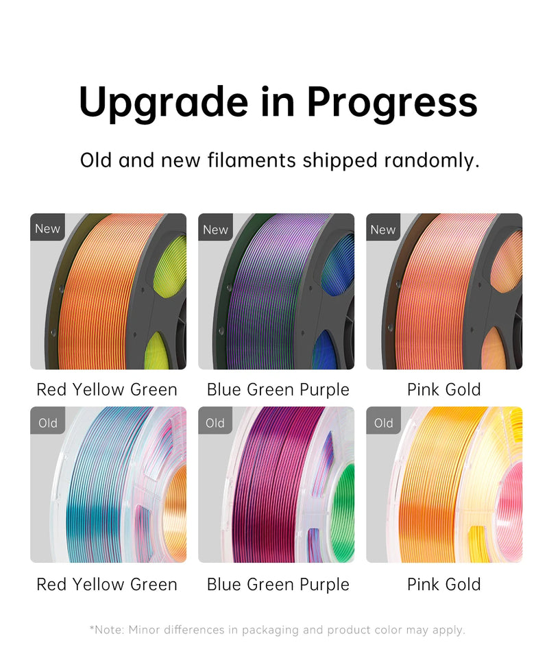 ANYCUBIC Dual-Color Silk Filament Silk Texture FDM 3D Printer PLA Filament Shine Bright Multicolor Silk 3D Printing Material