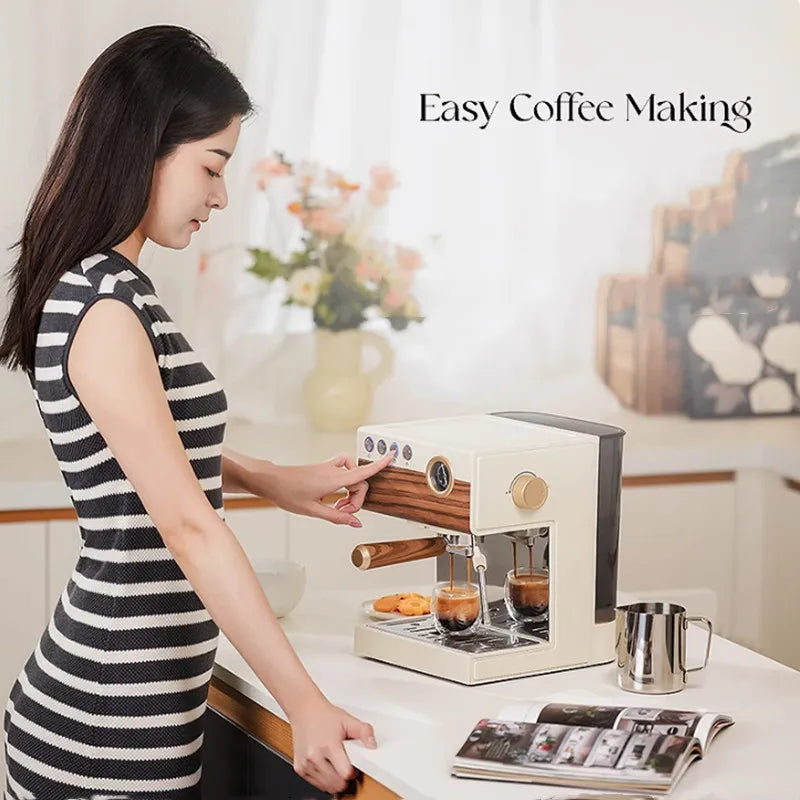 Coffee Maker Stainless Steel Italian Household Small Semi-Automatic Coffee Machine Steam Milk Bubble Concentration Office Steam