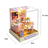 Coffee Shop Wooden Mini Doll House DIY Small House Kit  3D Puzzle Assembly Toy Miniature Dollhouse With Furniture Lighting Gifts