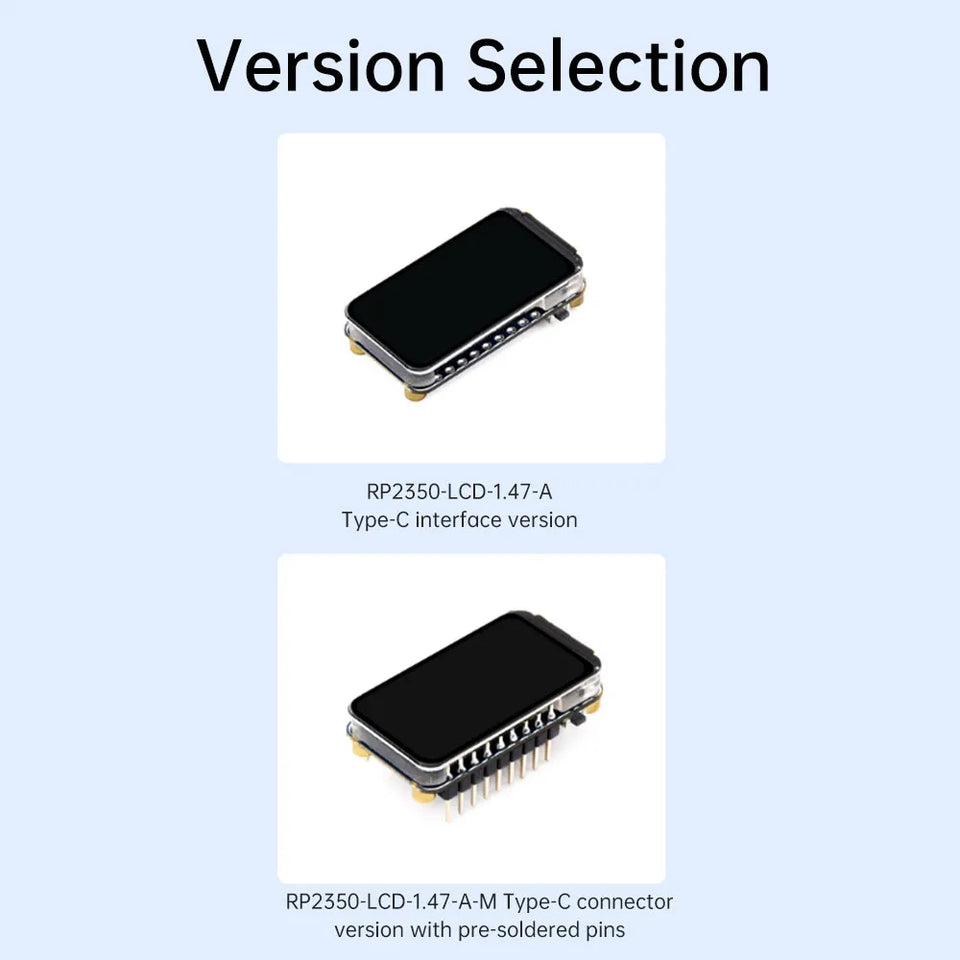 RP2350A 1.47 inch Screen Processor Type-C RP2350 LCD 1.47 inch LCD Display Development board 172×320 for Aspberry Pi RP2350