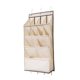 Multi-pockets Wall Storage Bag Large Over Door Hanging Shoe Organiser Behind Doors with 4 Metal Hooks Shoes Rack Storage Bags