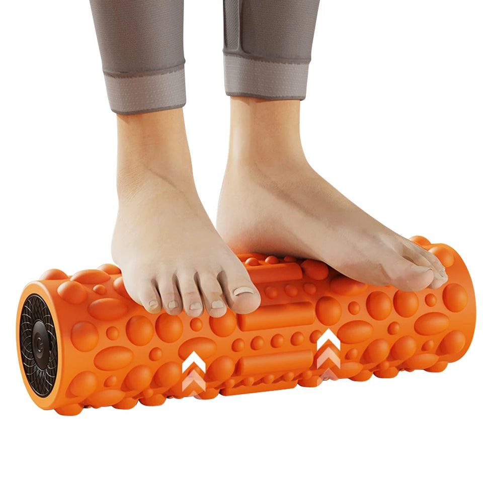 Electric Vibrating Foam Roller Massage Column Rechargeable Muscle Roller 5 Modes Tissue Massager for Bodybuilding