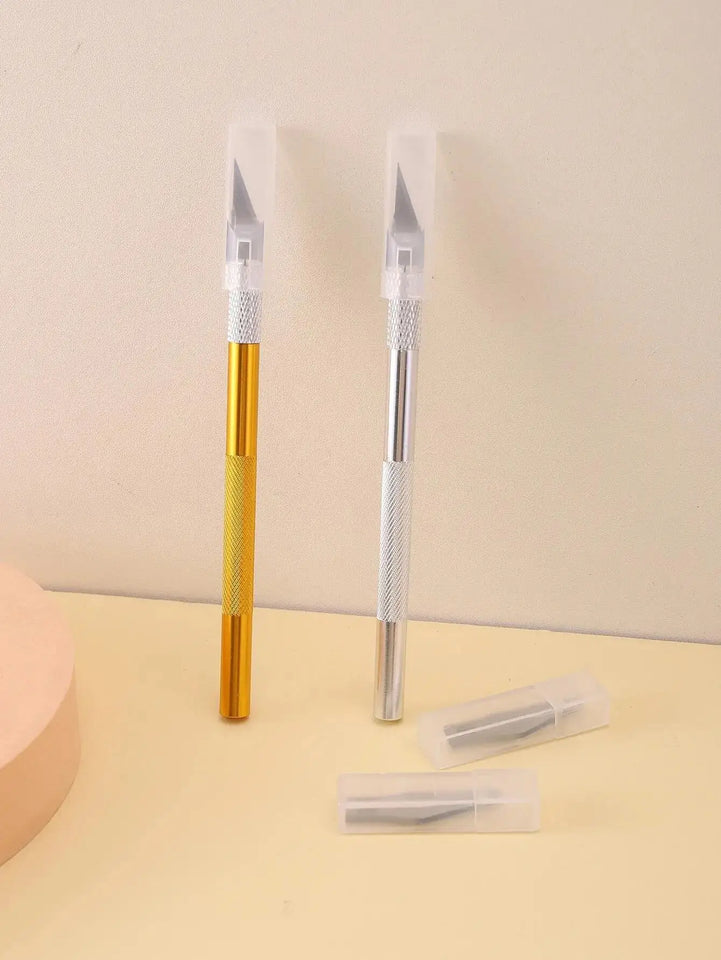 Metal Engraving Craft Knife Non-Slip Handle Gold Silver Hobby Carving Scalpel Utility Knife Art Stationery DIY Craft Supplies